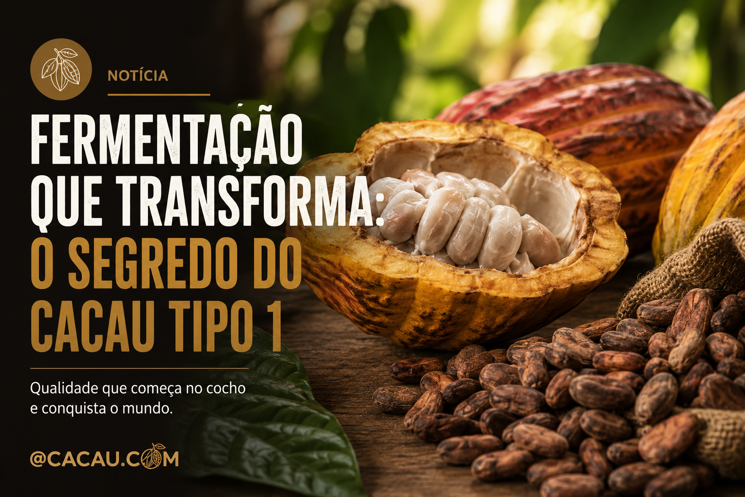 Processo para fermentação do cacau Tipo1